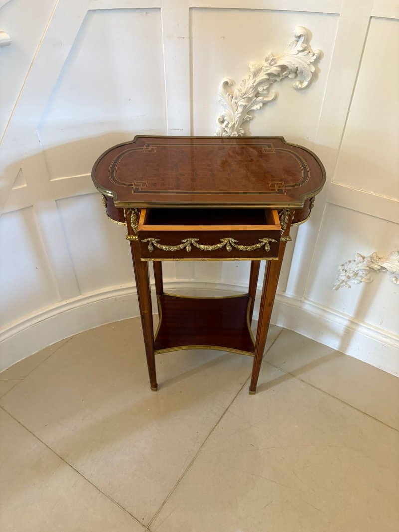 Outstanding Quality Antique Edwardian Mahogany and Ormolu Mounted Lamp Table - Image 3